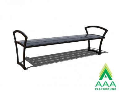 Bryce Steel Slatted Bench without Back with Side Armrests