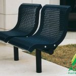 Downtown Straight Standard Style Park Bench with Back