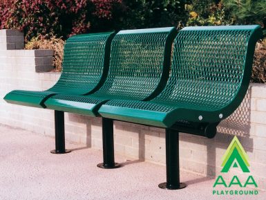 Downtown Straight Standard Style Park Bench with Back