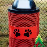 Paws Design Perforated Style Trash Receptacle