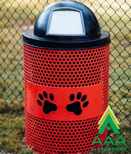 Paws Design Perforated Style Trash Receptacle