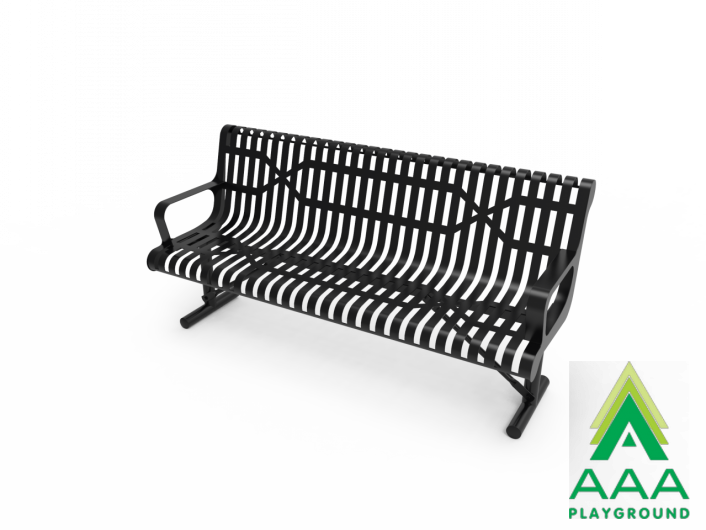 AAA Playground Ribbed Steel Sloped Bench