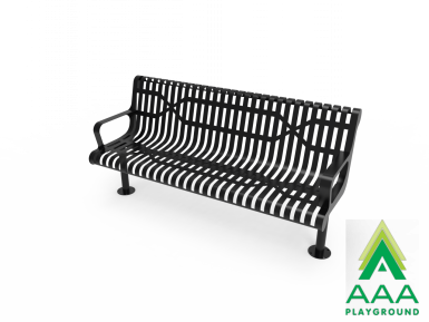 AAA Playground Ribbed Steel Sloped Bench