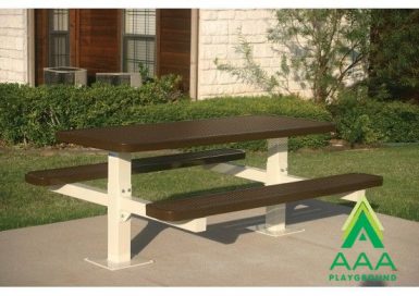 AAA Playground Expanded Metal Double Post Picnic Table