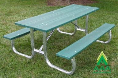 Recycled Plastic Galvanized Frame Picnic Table