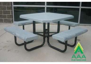 AAA Playground Honeycomb Steel Portable Frame Octagon Table with Rolled Edge Seats