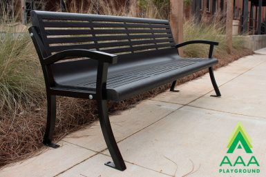 Classic Casino Horizontal Strap Style Bench with Back