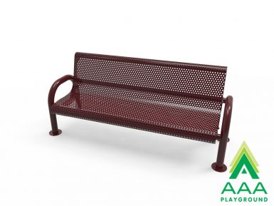 AAA Playground Honeycomb Steel Pipe Frame Bench With Back