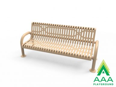 AAA Playground Ribbed Steel Pipe Frame Bench with Back