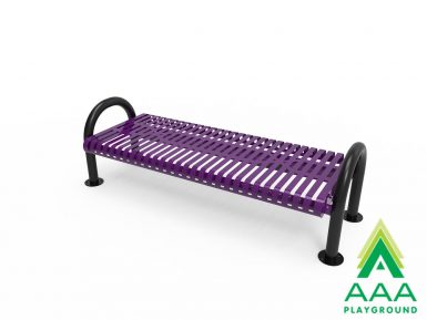 AAA Playground Ribbed Steel Pipe Frame Bench without Back