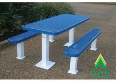 AAA Playground Expanded Metal Pedestal Frame Picnic Table