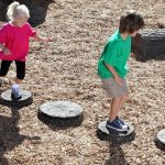 AAA Playground Tree Slices Walking Path