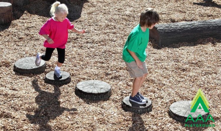 AAA Playground Tree Slices Walking Path