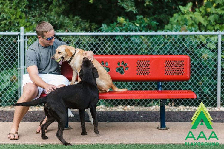 Paws Design 6-feet AAA Playground Perforated Style Bench with Back