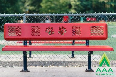 Paws Design 6-feet AAA Playground Perforated Style Bench with Back