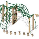 Pikes Peak Recycled Playground Fitness Climber with Steppers and Balance Beam