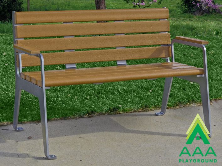 Plaza Bench With Back