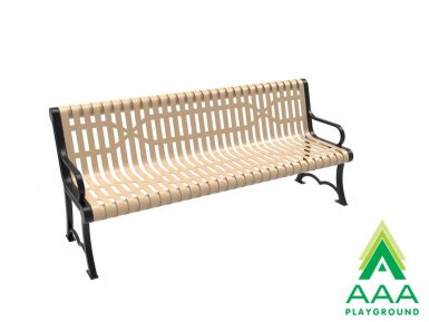 AAA Playground Ribbed Steel Keystone Bench with Arm