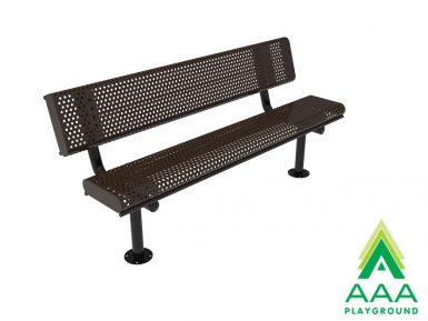 AAA Playground Honeycomb Steel Rolled Edge Bench with Back