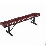 AAA Playground Ribbed Steel Rolled Edge Bench without Back