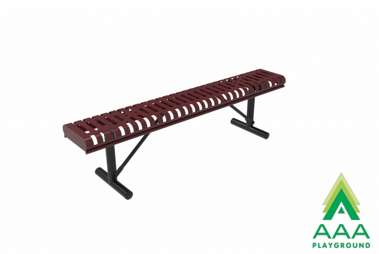AAA Playground Ribbed Steel Rolled Edge Bench without Back