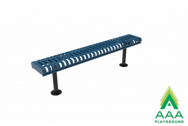 AAA Playground Ribbed Steel Rolled Edge Bench without Back