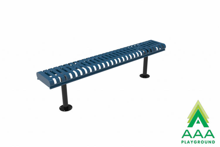 AAA Playground Ribbed Steel Rolled Edge Bench without Back