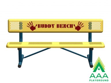 6 foot long Helping Hands Buddy Bench with Perforated Steel with Back