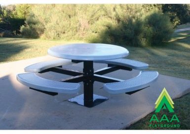 AAA Playground Expanded Metal Single Post Round Table with Smooth Top