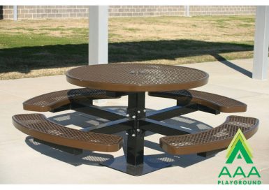 AAA Playground Expanded Metal Single Post Round Table