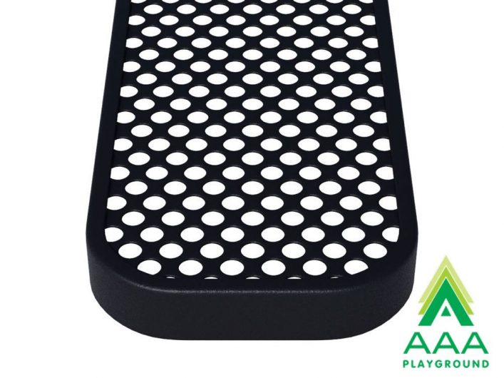 Perforated Style Park Bench With Back