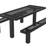 Regal Rectangular Pedestal Frame Picnic Table with Detatched Seating