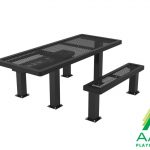 AAA Playground Accessible Regal Rectangular Pedestal Frame Picnic Table with Detached Seating
