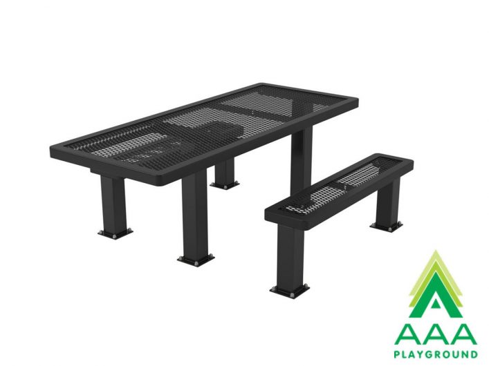 AAA Playground Accessible Regal Rectangular Pedestal Frame Picnic Table with Detached Seating
