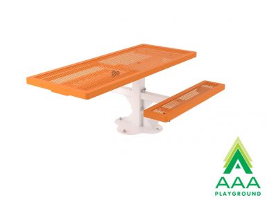 ADA Accessible Regal Rectangular Single Pedestal Frame Picnic Table with Attached Seating
