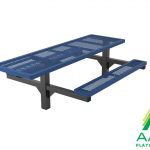 ADA Accessible Regal Rectangular Double Pedestal Frame Picnic Table with Attached Seating