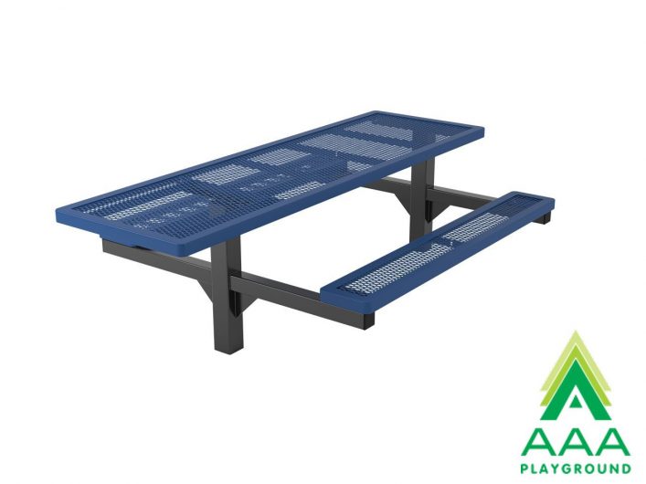 Regal Rectangular Double Pedestal Frame Picnic Table with Attached Seating