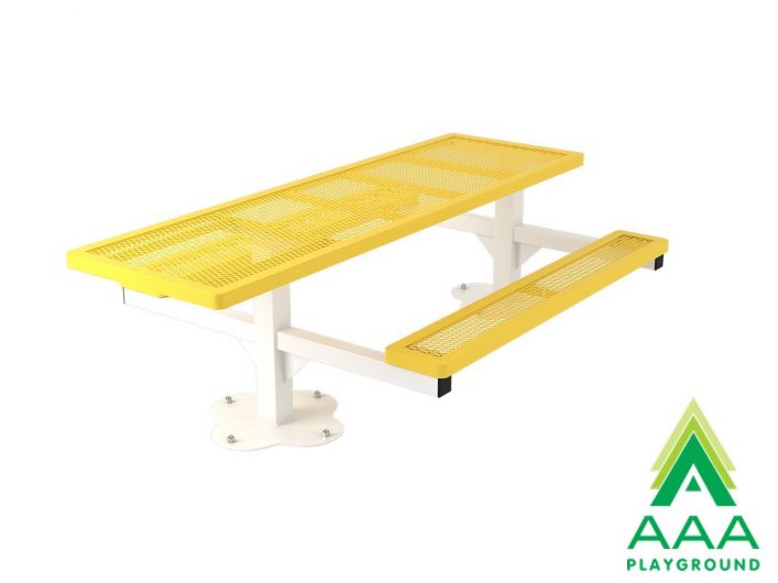 Regal Rectangular Double Pedestal Frame Picnic Table with Attached Seating