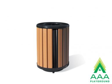 Arches Recycled Plastic Slatted Trash Receptacle with Liner and Lid