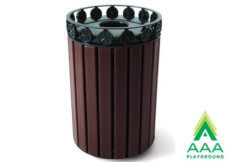 Cascades Trash Receptacle with Liner and Lid