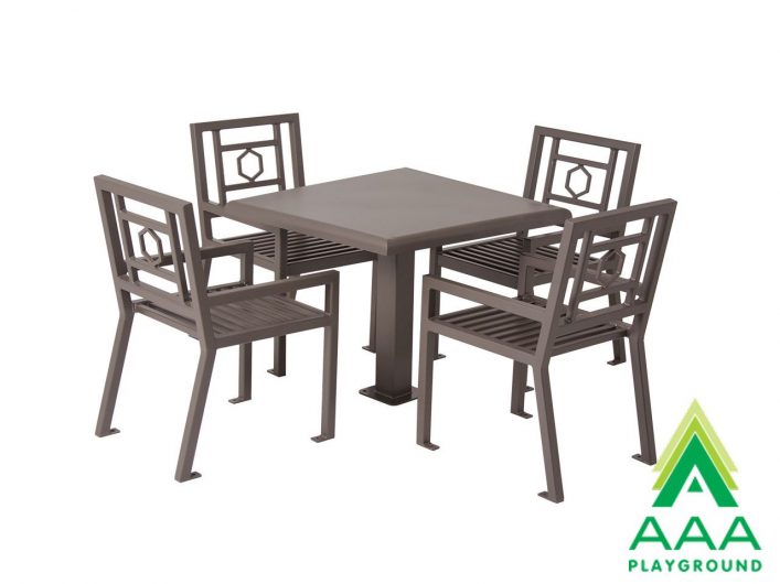 Biscayne Pedestal Patio Table and Set of 4 Chairs
