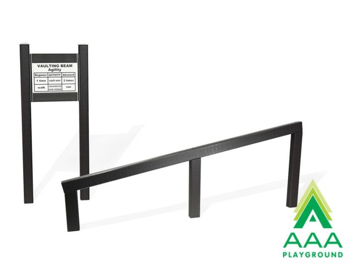 Vaulting Beam Recycled Fitness Trainer with Sign
