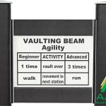 Vaulting Beam Recycled Fitness Trainer with Sign