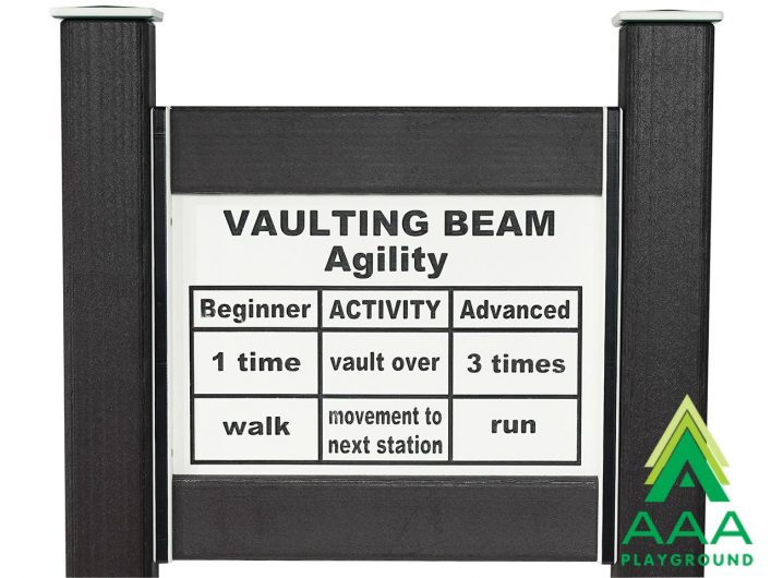 Vaulting Beam Recycled Fitness Trainer with Sign