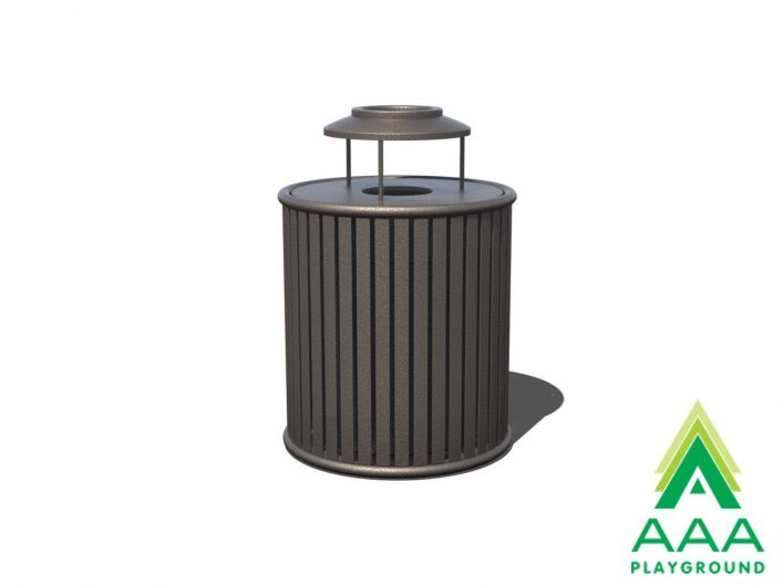Zion Trash Receptacle with Liner and Ash Bonnet Flat Top Lid