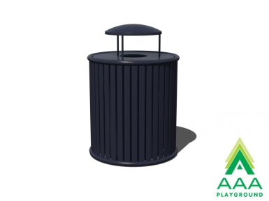 Zion Trash Receptacle with Liner and Rain Bonnet Flat Top Lid