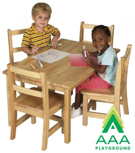 AAA Playground 30" x 48" Hardwood Table with 22" Legs