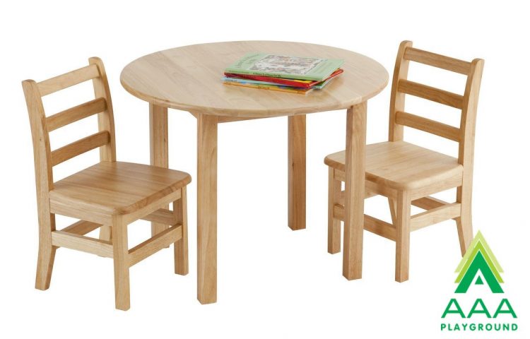 AAA Playground 30" Round Table with Two 3 Rung Chairs