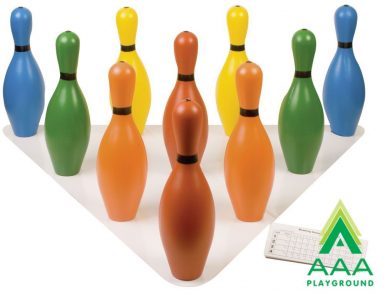 Multi-Color Plastic Bowling Pin Set
