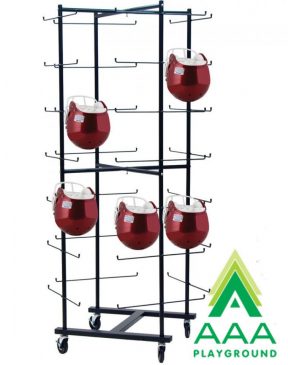 Rolling Football Helmet Rack